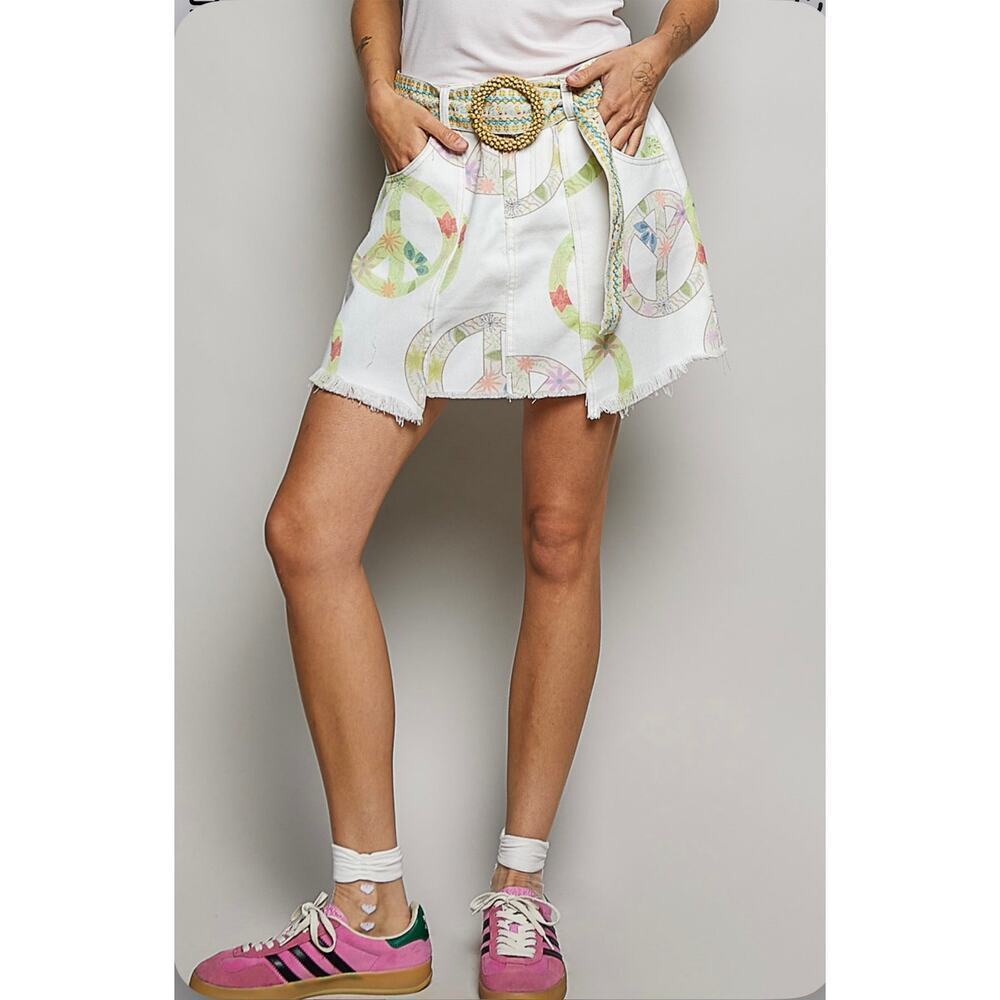 Peace A-line Mini Skirt
